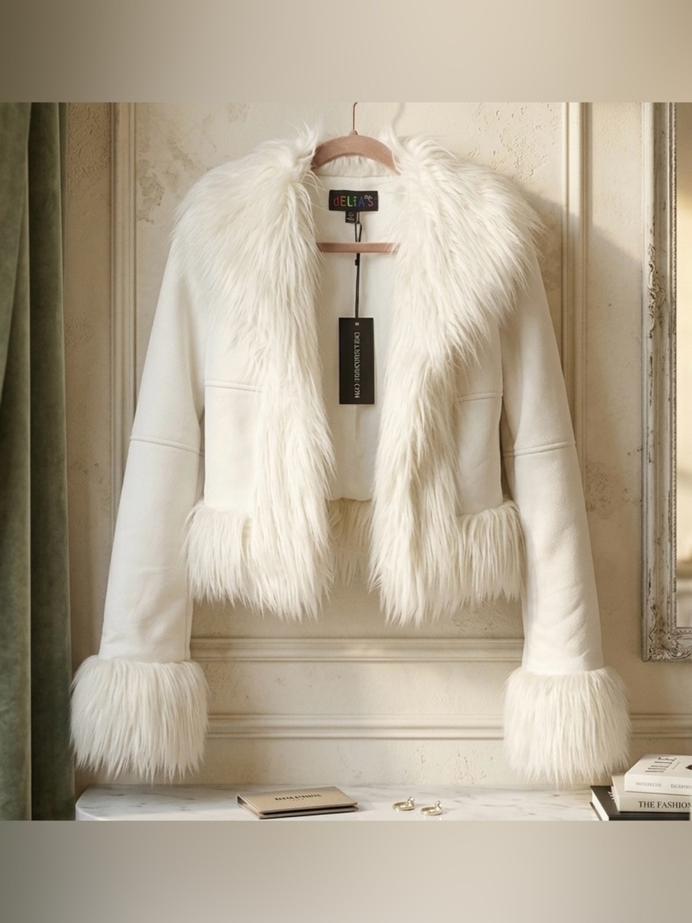 dELiA*s by Dolls Kill No Flake’s the Same Faux Fur Trim Penny Lane Coat - White